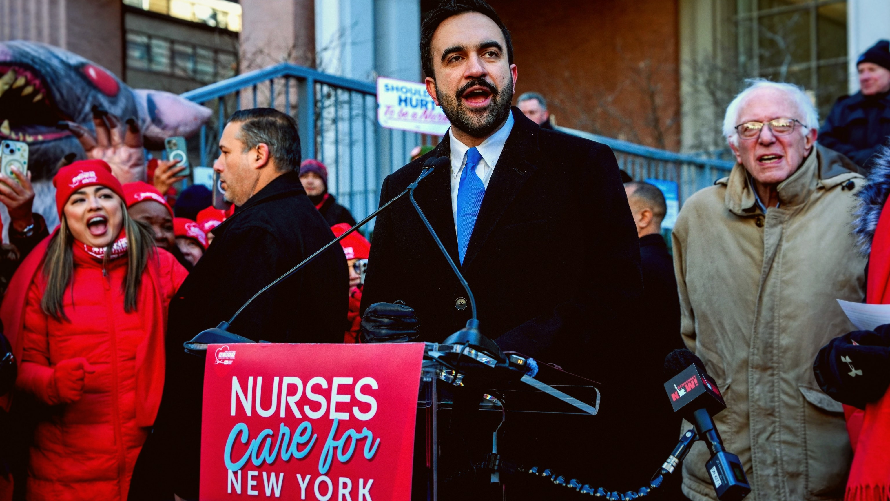 Mayor Mamdani Joins Sanders Supporting Striking NYC Nurses
