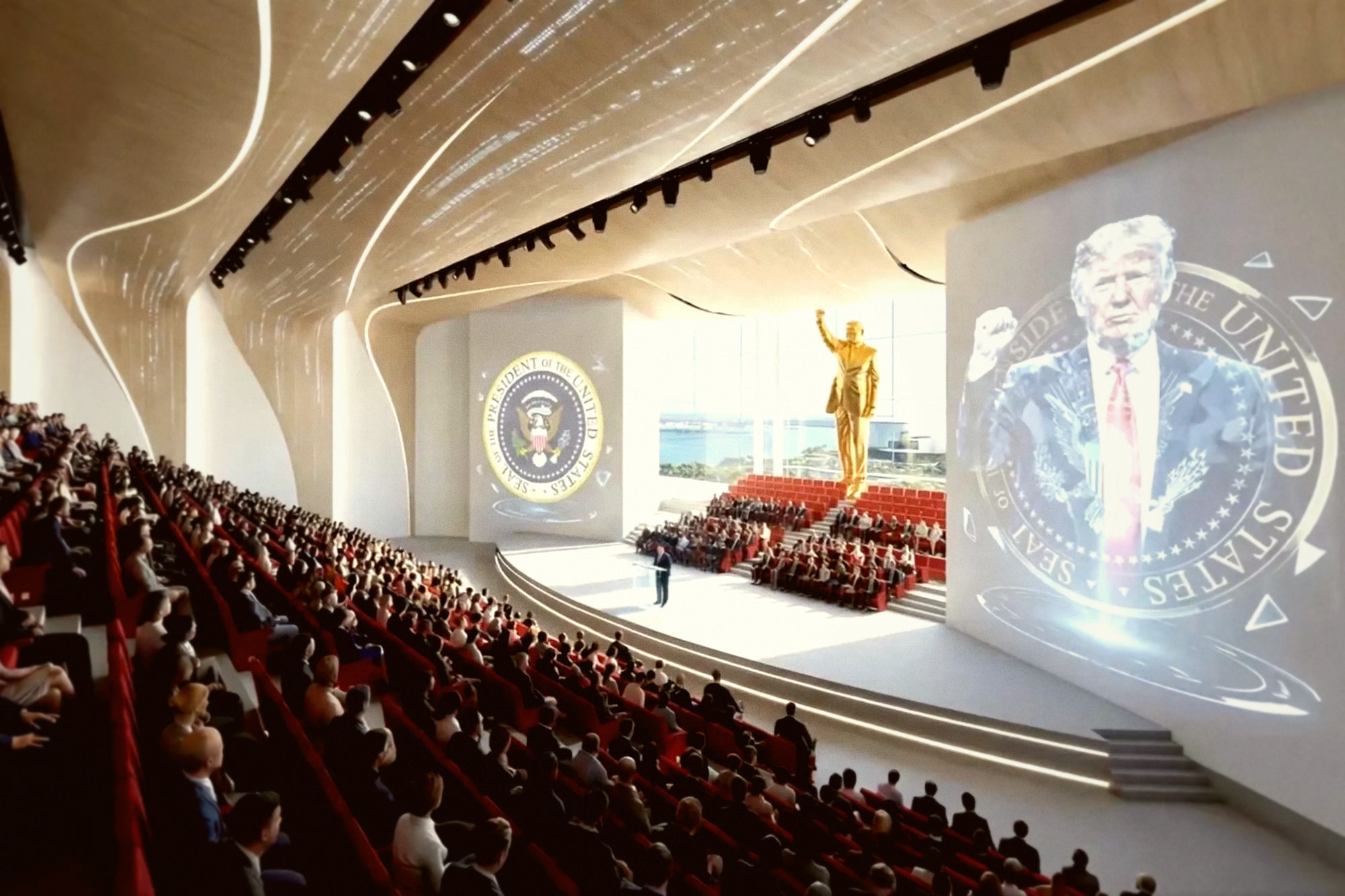 Trump Unveils Gold-Laden Miami Skyscraper Presidential Library Plans