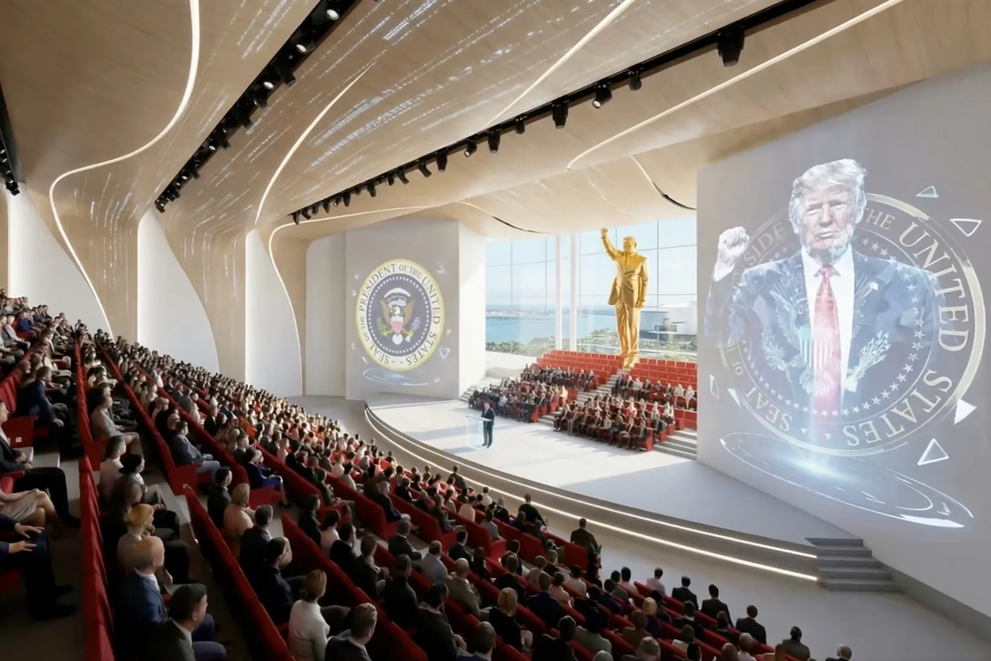 Trump Unveils Gold-Laden Miami Skyscraper Presidential Library Plans